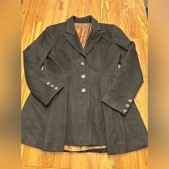 Peruvian Connection black jacket baby alpaca and wool tailored fit size 14 - Picture 2 of 9